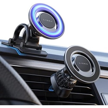 LISEN Fits for MagSafe Car Mount iPhone Holder 12X Strong Magnetic Phone Holder